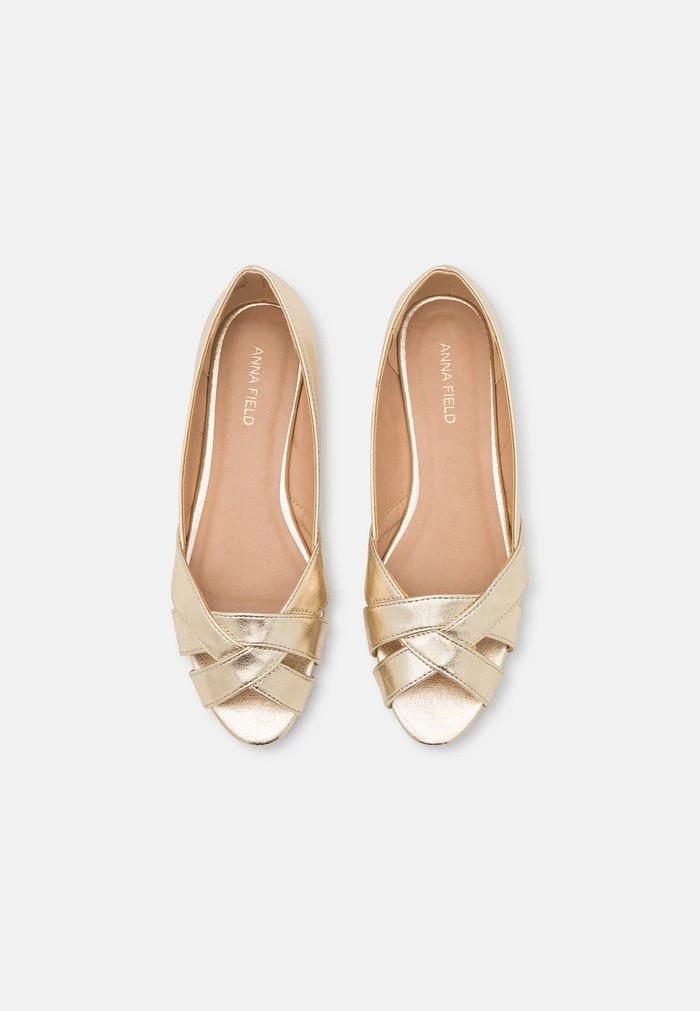 Ballerine ANNA FIELD Anna Field Peeptoe Ballet Pumps Doré Femme | IGM-4751007